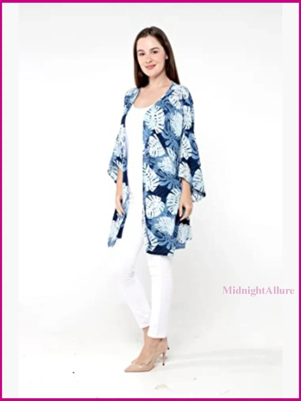 Couple Matching Hawaiian Luau Shirt and Kimono Set Rayon